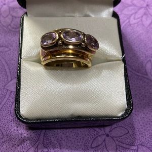925 Gold Amethyst Ring